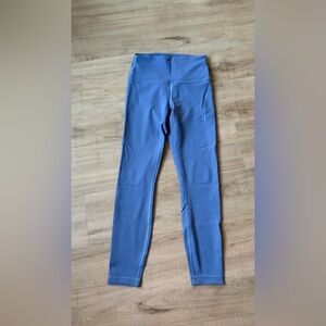 lululemon wunder train high rise tight 25”, size 6, color “water drop”
